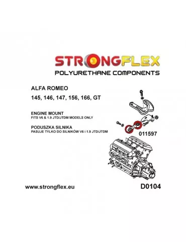  Support de boite de vitesse stabilester Alfa Romeo 146 95-00
