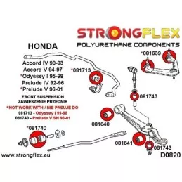  Silent block Polyuréthane Bras Supérieur SPORT Honda Odyssey I 95-98
