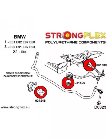  Silent block Polyuréthane Triangle de Suspension  SPORT BMW 3 E90 05- & M3
