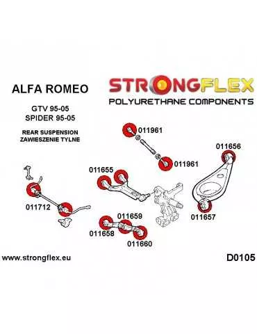  Kit SPORT Silent block Polyuréthane Train Avant et Arrière Alfa Romeo Spider 95-05