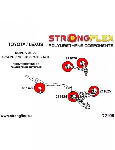  Silent block Polyuréthane SPORT Avant Triangle de Suspension Supérieur Arrière Toyota / Lexus Soarer SC300 SC400 91-