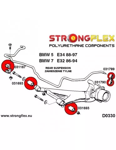  Silent block Polyuréthane Triangle de suspension Arrière BMW 5 E28 81-88*