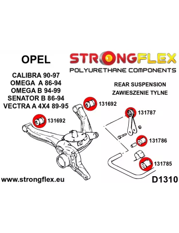 Silent block Polyuréthane Triangle de suspension Arrière Opel Calibra 90-97  4x4 