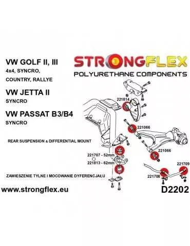  Silent block Polyuréthane Barre stabilisatrice Arrière Extérieur Volkswagen Golf II Country/Syncro/Rallye/4x4