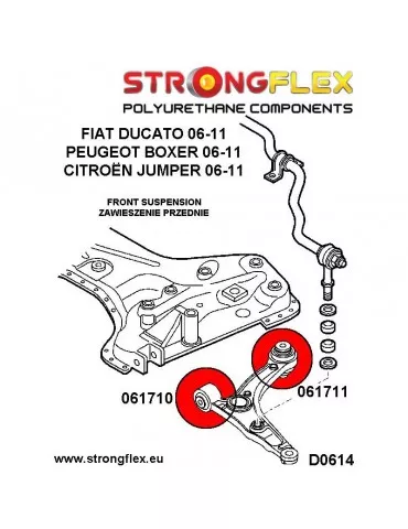  Silent block Polyuréthane Triangle de Suspension  Peugeot Boxer 06-11