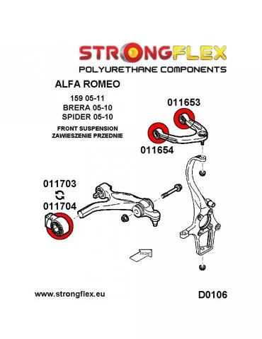  Silent block Polyuréthane Avant Bras Supérieur Avant  Alfa Romeo Brera 05-10