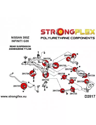  Silent block Polyuréthane SPORT Train  Nissan 350Z