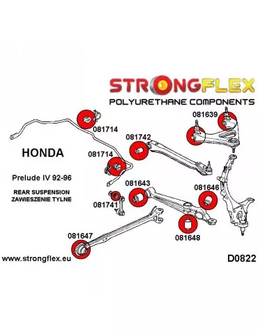  Silent block Polyuréthane SPORT adjusteur de bout Intérieur Arrière Honda Prelude IV 92-96