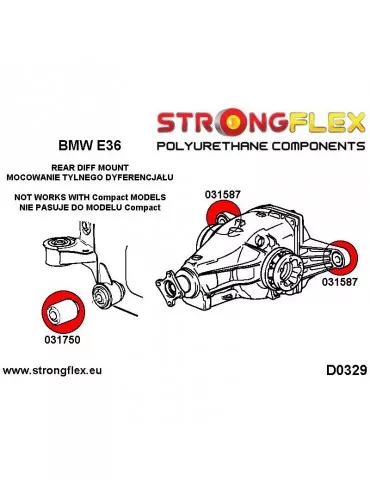  Silent block Polyuréthane Support Différentiel  BMW E36 M3