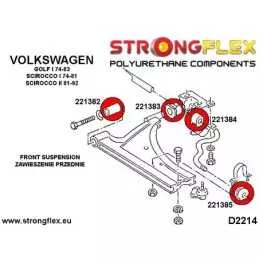  Silent block Polyuréthane SPORT Barre stabilisatrice Avant Intérieur Volkswagen Golf I 74-83Volkswagen Jetta I 79-83 