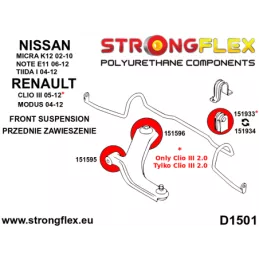  Silent block Polyuréthane SPORT Triangle de Suspension  Nissan Micra K12 02-10