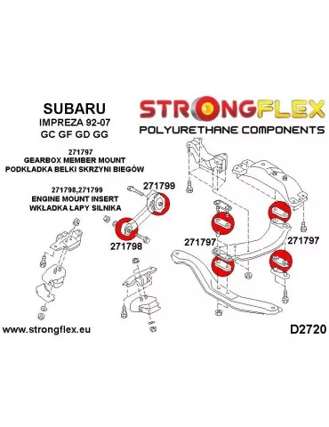  Support de la boîte de vitesses Subaru Impreza GC GF 92-00