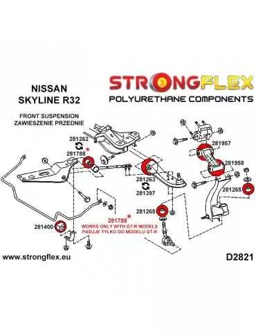  Kit Silent block Polyuréthane Train Avant R32 Nissan Skyline R32