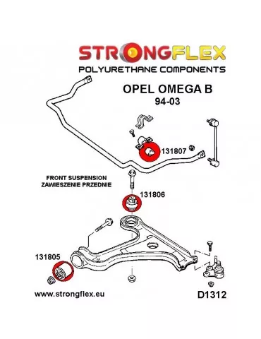  Silent block Polyuréthane SPORT Barre stabilisatrice Avant Opel Omega B 94-03