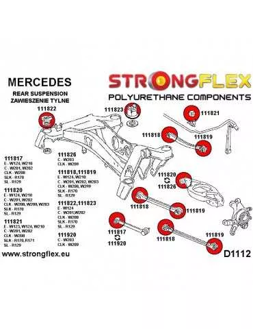  Silent block Polyuréthane de Barre stabilisatrice Arrière E - W123, W124, W210