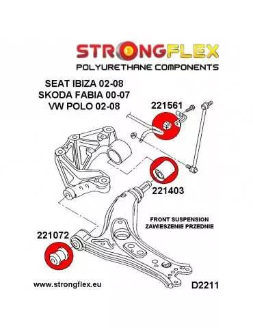  Kit SPORT Silent block Polyuréthane Train Avant Volkswagen Polo 02-08