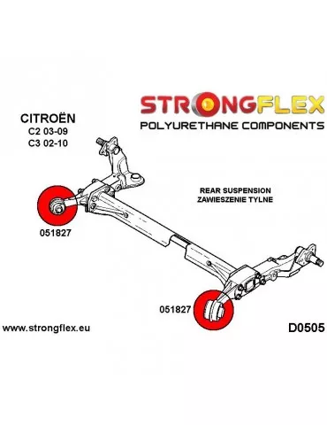  Silent block Polyuréthane SPORT Train Arrière  Citroën