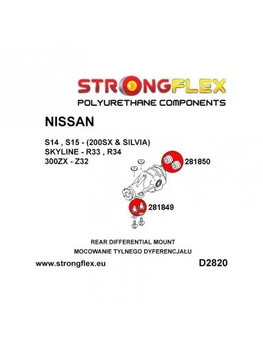  Silent block Polyuréthane SPORT Pont Support  300ZX - Z32