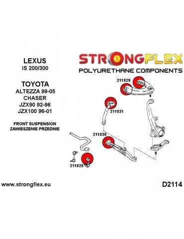  Silent block Polyuréthane SPORT Bras de Suspension diamètre Avant Inférieur  Lexus