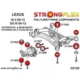  Silent block Polyuréthane SPORT Support Différentiel Arrière Lexus