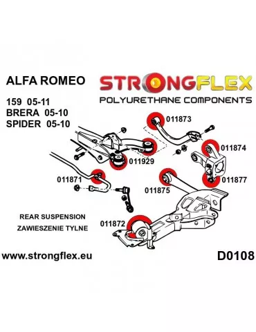 Silent block Polyuréthane SPORT Triangle de Suspension  Spider 05-10