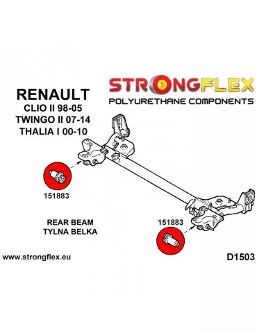  Silent block Polyuréthane SPORT Train Arrière  Twingo II 07-14