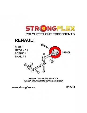  Silent block Polyuréthane - dog bone Support de boite de vitesse Thalia I