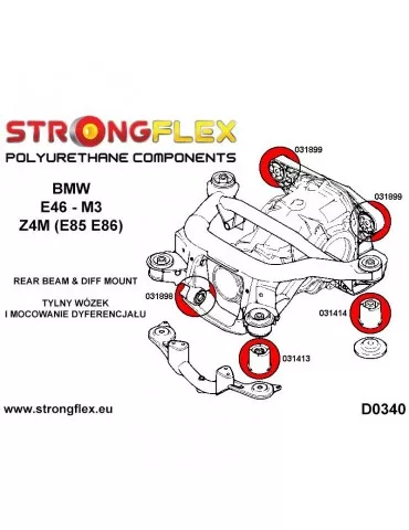  Silent block Polyuréthane M3 SPORT Support differentiel  BMW