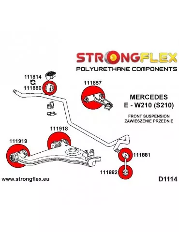  Silent block Polyuréthane SPORT Bras Avant Inférieur Arrière Mercedes