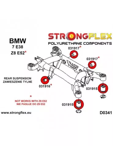  Silent block Polyuréthane SPORT Pont Support  7 E38