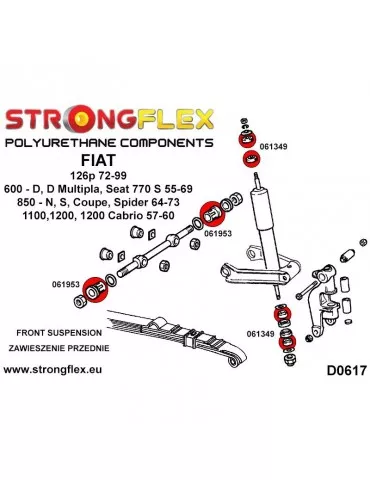  Silent block Polyuréthane SPORT Triangle de Suspension  126p 72-99