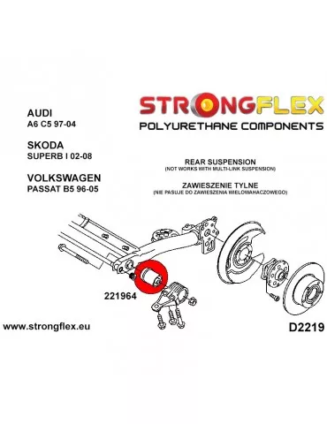  Silent block Polyuréthane SPORT Train Arrière  Skoda