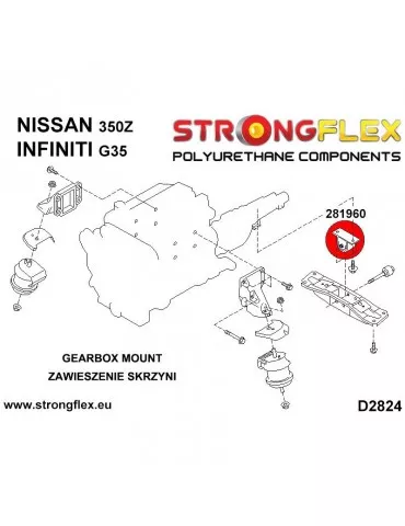  Support de boite de vitesse  Inserts Nissan 350Z
