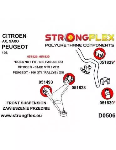  Silent block Polyuréthane SPORT Barre stabilisatrice Avant Peugeot 106 106
