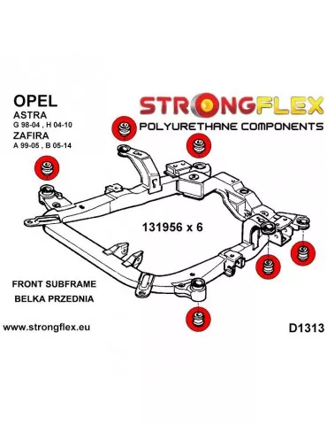  Silent block Polyuréthane SPORT Berceau Avant Opel/Vauxhall Zafira A 99-05
