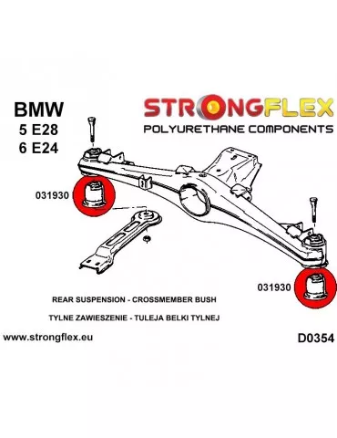  Silent block Polyuréthane barre transversale Arrière BMW 5 Series E28 81-88
