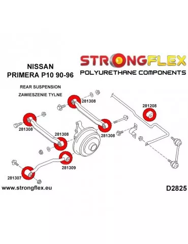  Silent block Polyuréthane SPORT Triangle Brasto Liaison Moyeu Arrière Nissan Primera P10 90-96 Primera
