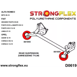  Silent block Polyuréthane SPORT Train Arrière  Fiat Punto GrEte (05-09)
