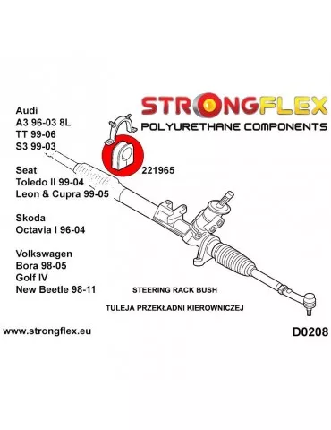  Silent block Polyuréthane Support de Crémaillère de direction Volkswagen Bora 98-05