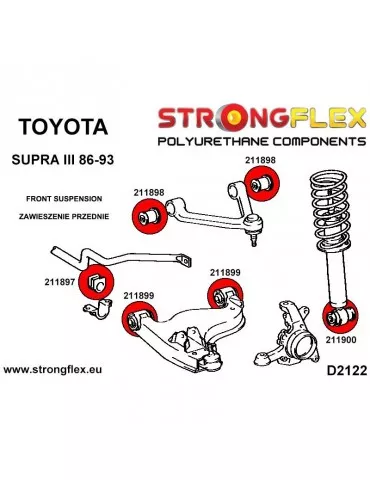  Silent block Polyuréthane SPORT Bras Avant Supérieur Toyota Supra III 86-93
