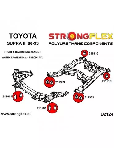  Silent block Polyuréthane Berceau Avant Toyota Supra III 86-93
