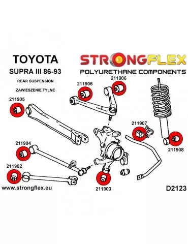  Silent block Polyuréthane SPORT Butée d'Amortestseur Arrière Toyota Supra III 86-93
