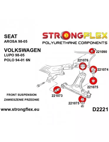  Silent block Polyuréthane SPORT Bras Avant Inférieur Seat Arosa 98-05
