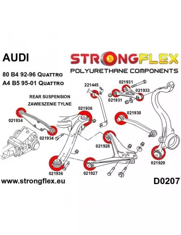  Barretylnego wózka Audi 80 B4 92-96 Quattro
