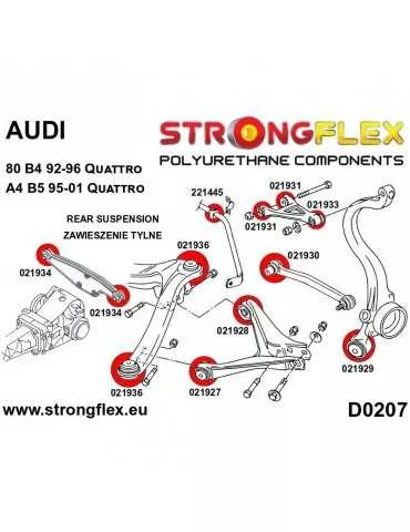  Kit SPORT Silent block Polyuréthane Train Avant et Arrière Audi 80 B4 92-96 Quattro
