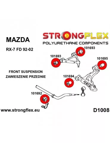  Silent block Polyuréthane SPORT Bras  Mazda RX-7 FD 92-02

