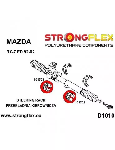  Silent block Polyuréthane Crémaillère de direction Mazda RX-7 FD 92-02
