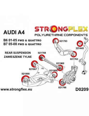  Silent block Polyuréthane Bras Extérieur Arrière Seat Exeo (08-13)
