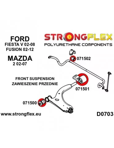  Silent block Polyuréthane SPORT Bras  Mazda 2 2 02-07
