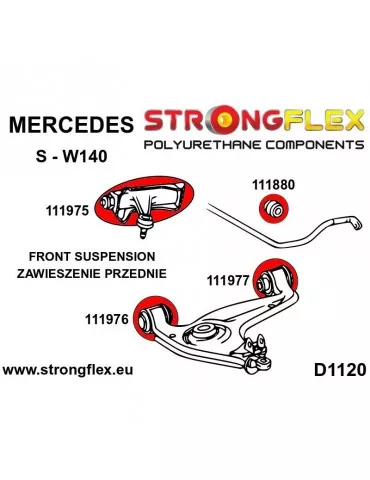  Silent block Polyuréthane SPORT Bras Avant Inférieur Mercedes S-Class W140
